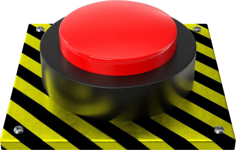 3D rendering illustration of a big red button